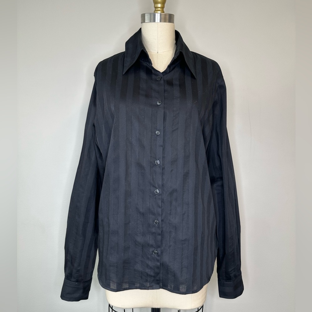 Anne Fontaine Black button Down Panel Blouse